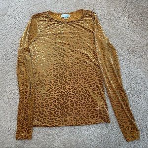 TEN SIXTY SHERMAN GOLDEN ANIMAL PRINT SHINE TOP SIZE M